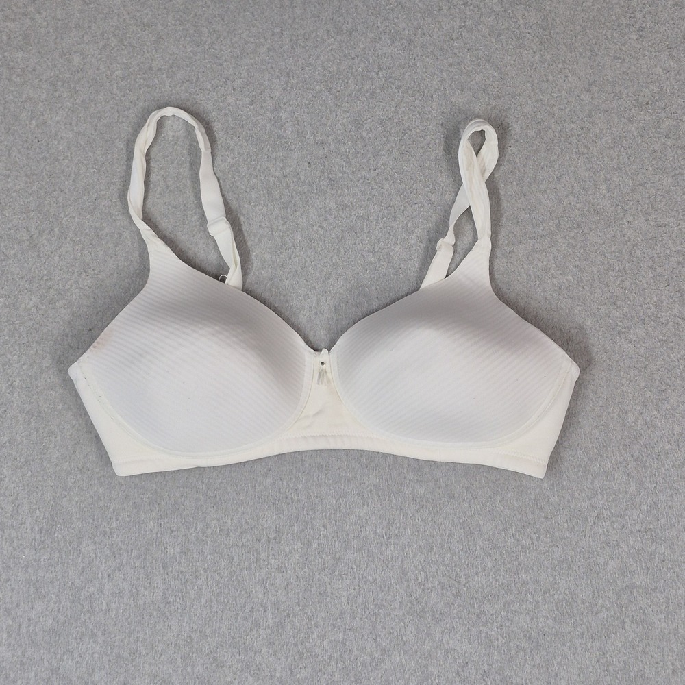 Vanity Fair Women Bra 36C White Adjustable Strap Wireless Lightly Lined